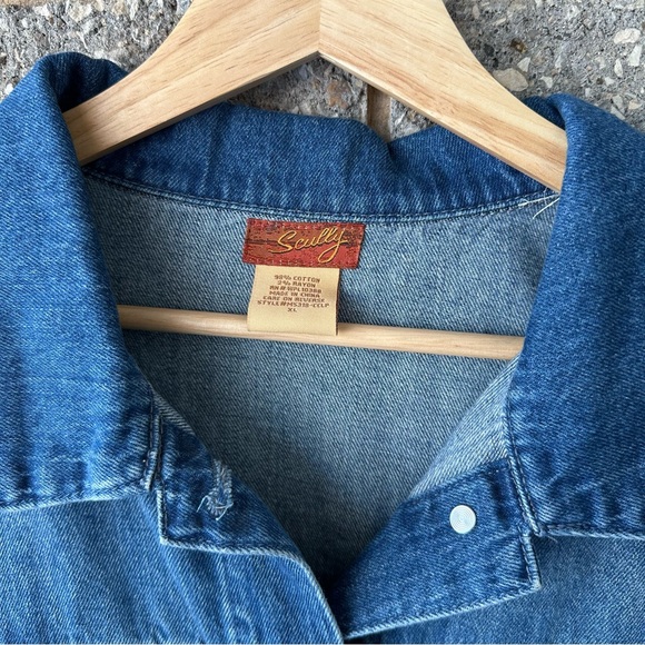 NWT Women’s Scully Fringe Cotton Blend Leopard Cheetah Western Denim Jacket XL - Picture 8 of 13